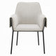 Jory Armchair Set of 2 | Beige Chenille Fabric | Slim Black Metal Legs