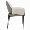 Jory Armchair Set of 2 | Beige Chenille Fabric | Slim Black Metal Legs
