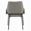Jory Armchair Set of 2 | Beige Chenille Fabric | Slim Black Metal Legs