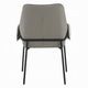Jory Armchair Set of 2 | Beige Chenille Fabric | Slim Black Metal Legs