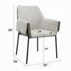 Jory Armchair Set of 2 | Beige Chenille Fabric | Slim Black Metal Legs