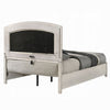 Remy Queen Size Bed with LED Headboard | 2 Bottom Drawers | Antique White