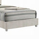 Rex Full Size Bed with Storage & Beige Button Tufted Arched Headboard