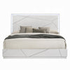 Esy King Size Storage Bed with LED Headboard | USB Ports | White & Silver