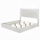 Esy Queen Size Storage Bed with LED Headboard | USB Ports | White & Silver