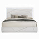 Esy Queen Size Storage Bed with LED Headboard | USB Ports | White & Silver