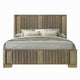 Leky King Bed | LED Headboard | Fluted Patterns | Antique Oak Brown Wood