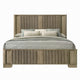 Leky King Bed | LED Headboard | Fluted Patterns | Antique Oak Brown Wood