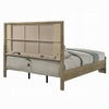 Leky King Bed | LED Headboard | Fluted Patterns | Antique Oak Brown Wood