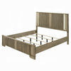 Leky Queen Bed | LED Headboard | Fluted Patterns | Antique Oak Brown Wood