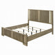 Leky Queen Bed | LED Headboard | Fluted Patterns | Antique Oak Brown Wood