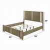 Leky Queen Bed | LED Headboard | Fluted Patterns | Antique Oak Brown Wood