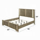 Leky Queen Bed | LED Headboard | Fluted Patterns | Antique Oak Brown Wood