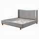 Mely King Platform Bed | Wingback Headboard Gray Chenille Upholstery