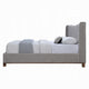 Mely King Platform Bed | Wingback Headboard Gray Chenille Upholstery