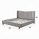 Mely King Platform Bed | Wingback Headboard Gray Chenille Upholstery