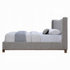 Mely Queen Platform Bed | Wingback Headboard Gray Chenille Upholstery