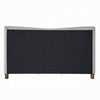 Mely Queen Platform Bed | Wingback Headboard Gray Chenille Upholstery