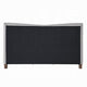 Mely Queen Platform Bed | Wingback Headboard Gray Chenille Upholstery