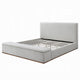 Bex King Platform Bed | Lift Top Storage Bench | Gray Linen Upholstery