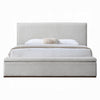 Bex King Platform Bed | Lift Top Storage Bench | Gray Linen Upholstery