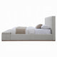 Bex King Platform Bed | Lift Top Storage Bench | Gray Linen Upholstery