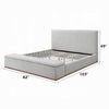 Bex King Platform Bed | Lift Top Storage Bench | Gray Linen Upholstery