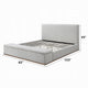 Bex King Platform Bed | Lift Top Storage Bench | Gray Linen Upholstery