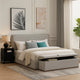 Bex King Platform Bed | Lift Top Storage Bench | Gray Linen Upholstery