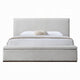 Bex Queen Platform Bed | Lift Top Storage Bench | Gray Linen Upholstery
