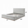 Bex Queen Platform Bed | Lift Top Storage Bench | Gray Linen Upholstery