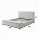 Bex Queen Platform Bed | Lift Top Storage Bench | Gray Linen Upholstery