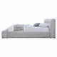 Nah King Platform Bed with Bench | Grid Tufted | Channeled Gray Chenille