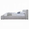 Nah Queen Platform Bed with Bench | Grid Tufted | Channeled Gray Chenille