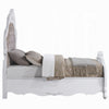 Maver Queen Size Bed | Taupe Upholstered Scalloped Headboard | White