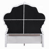Maver Queen Size Bed | Taupe Upholstered Scalloped Headboard | White