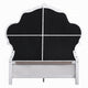 Maver Queen Size Bed | Taupe Upholstered Scalloped Headboard | White