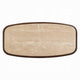 Pery Coffee Table | 51" Beige Travertine Stone Top | Walnut Brown