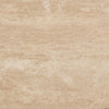 Pery Coffee Table | 51" Beige Travertine Stone Top | Walnut Brown