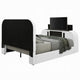 Kery Queen Bed w TV Lift | LED Fireplace | Bluetooth | White Teddy Sherpa