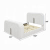 Kery Queen Bed w TV Lift | LED Fireplace | Bluetooth | White Teddy Sherpa