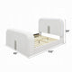 Kery Queen Bed w TV Lift | LED Fireplace | Bluetooth | White Teddy Sherpa