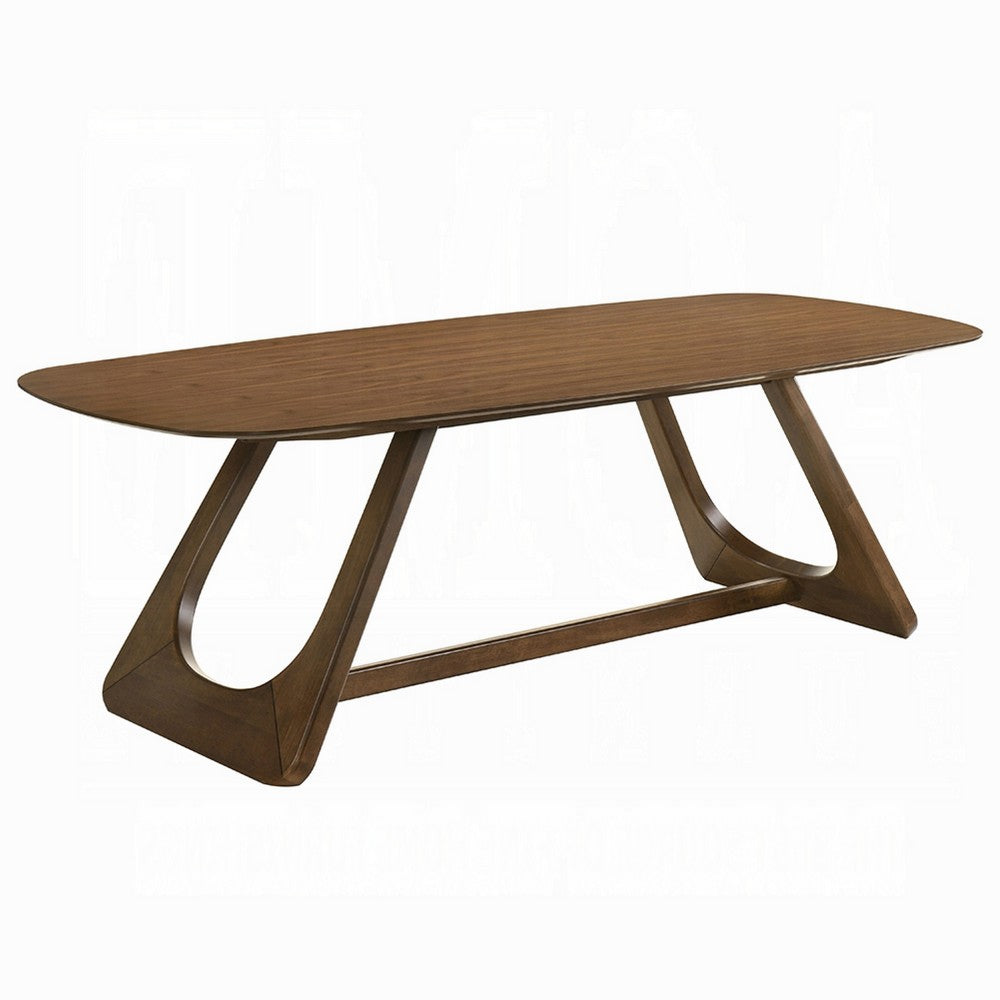 Lery Dining Table | 94" Rectangular Top w Angled Base | Walnut Brown