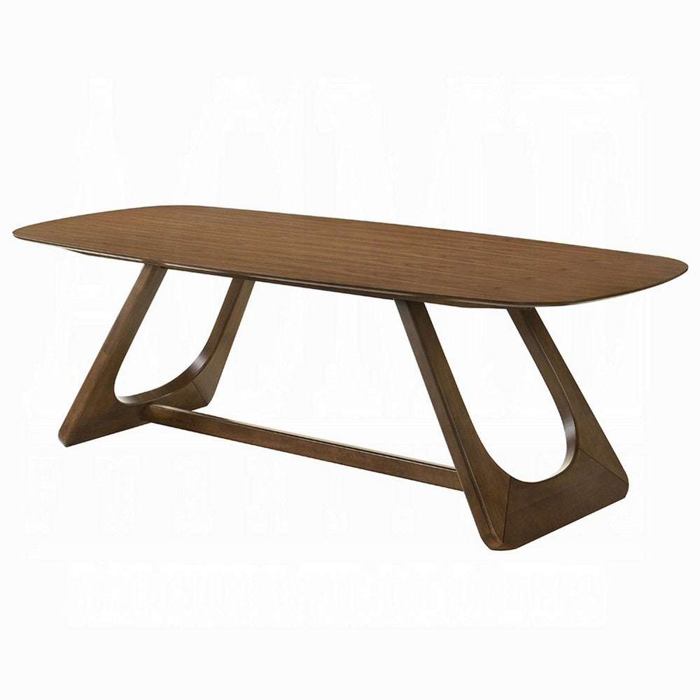 Lery Dining Table | 94" Rectangular Top w Angled Base | Walnut Brown