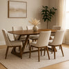 Lery Dining Table | 94" Rectangular Top w Angled Base | Walnut Brown