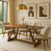 Lery Dining Table | 94" Rectangular Top w Angled Base | Walnut Brown