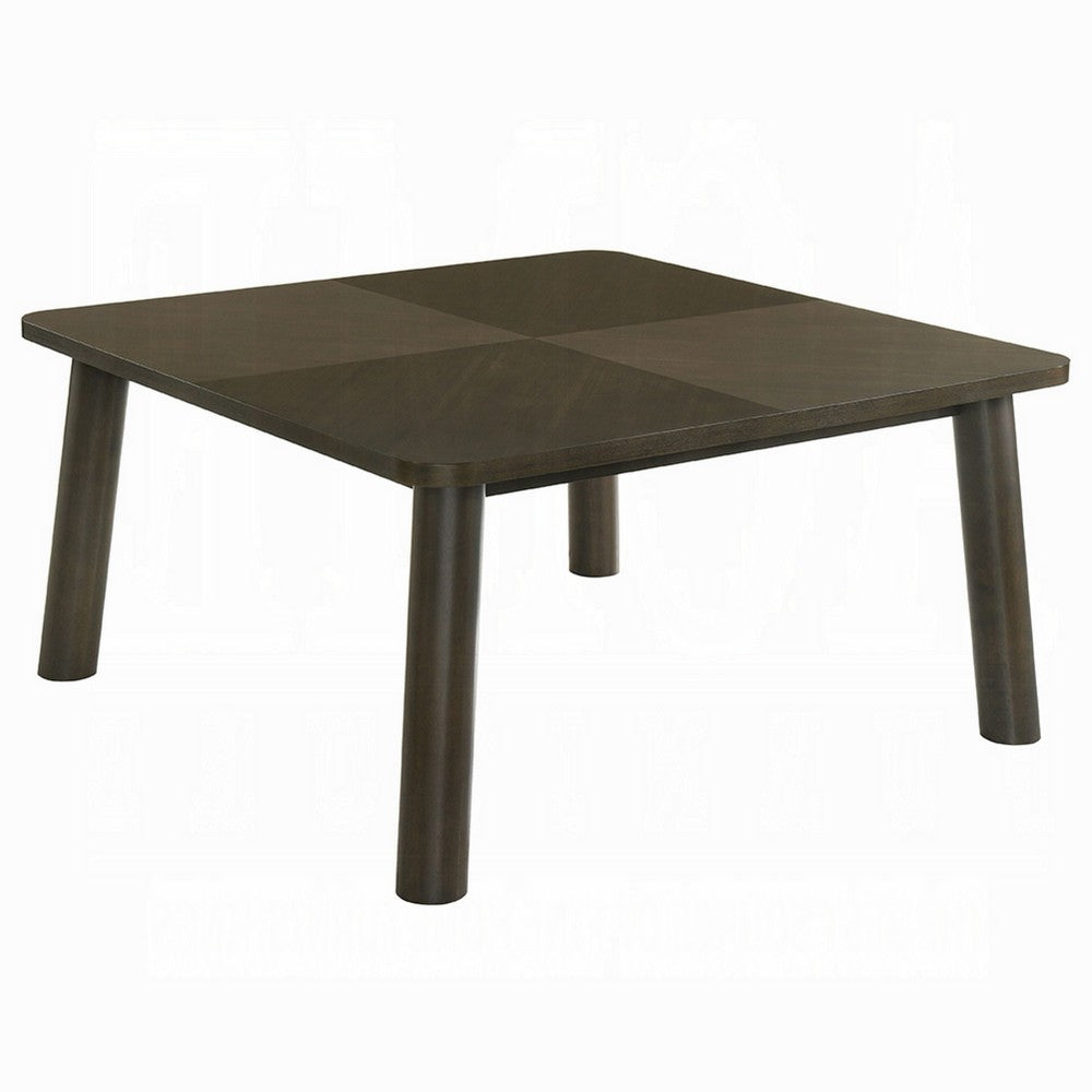 Mery Dining Table | 59" Square Top | Walnut Brown Solid Rubberwood