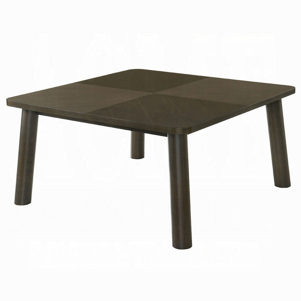 Mery Dining Table | 59" Square Top | Walnut Brown Solid Rubberwood