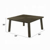 Mery Dining Table | 59" Square Top | Walnut Brown Solid Rubberwood