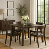 Mery Dining Table | 59" Square Top | Walnut Brown Solid Rubberwood